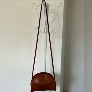 COACH Vintage Kimball Tan Leather Crossbody Bag Round